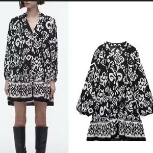 Black and White Patterned Dress